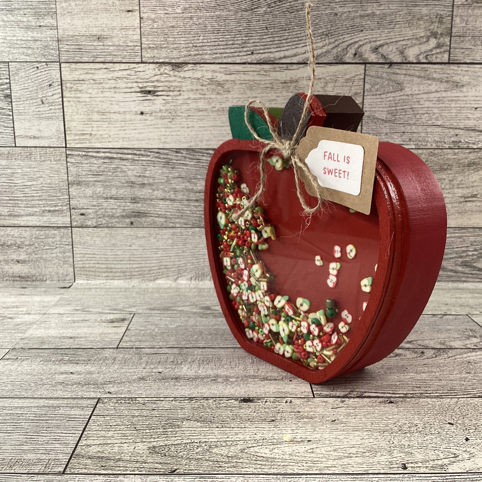 AGD Fall Decor - Teacher Apple Fall Is Sweet Chunky Wood Shaker Sitter