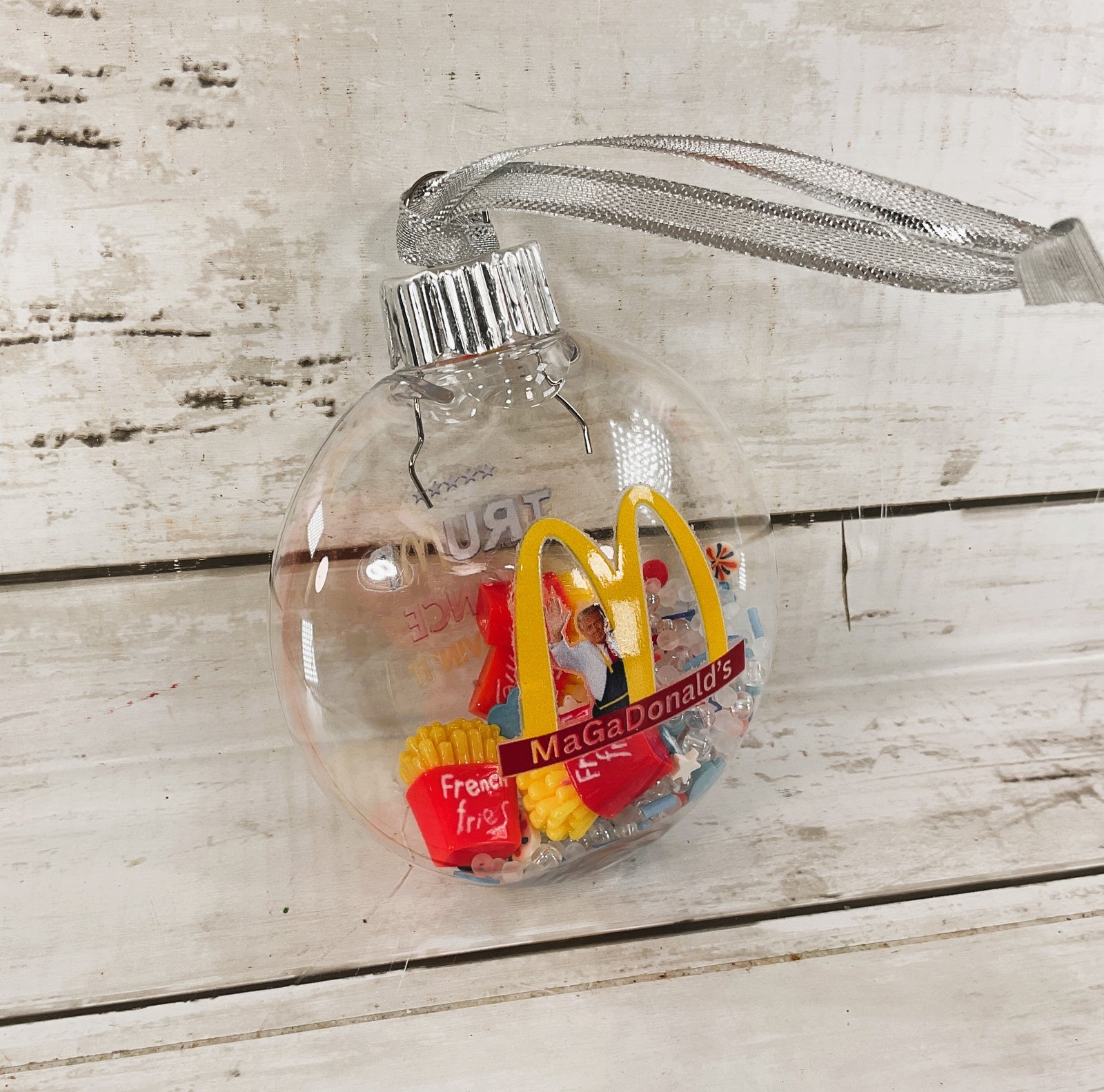 AGD Patriotic Decor - Trump Vance Lovin It French Fries Ornaments 4pc