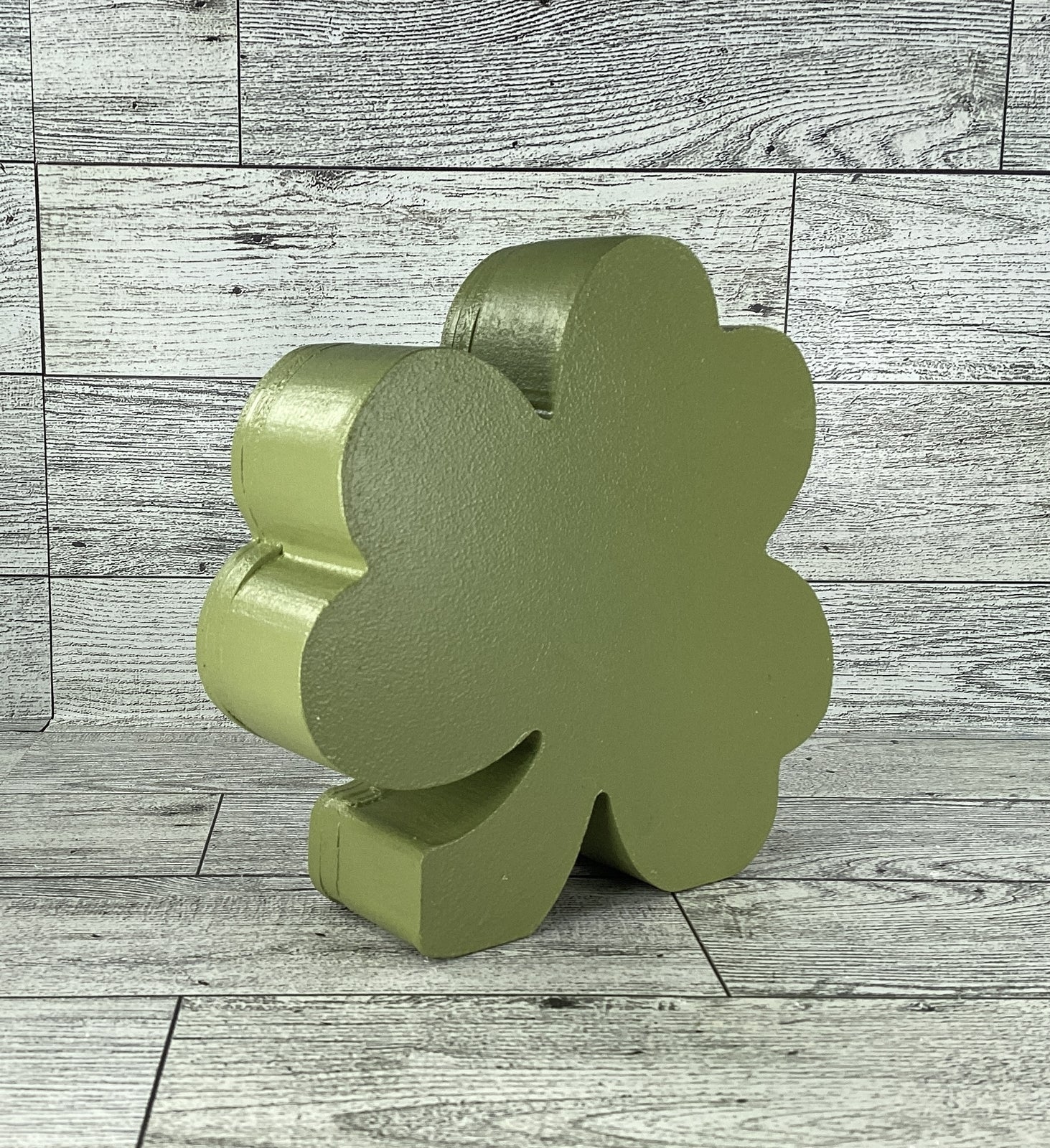 AGD  St Patrick Decor -  Irish Shamrock Chunky Wood Shaker Sitter