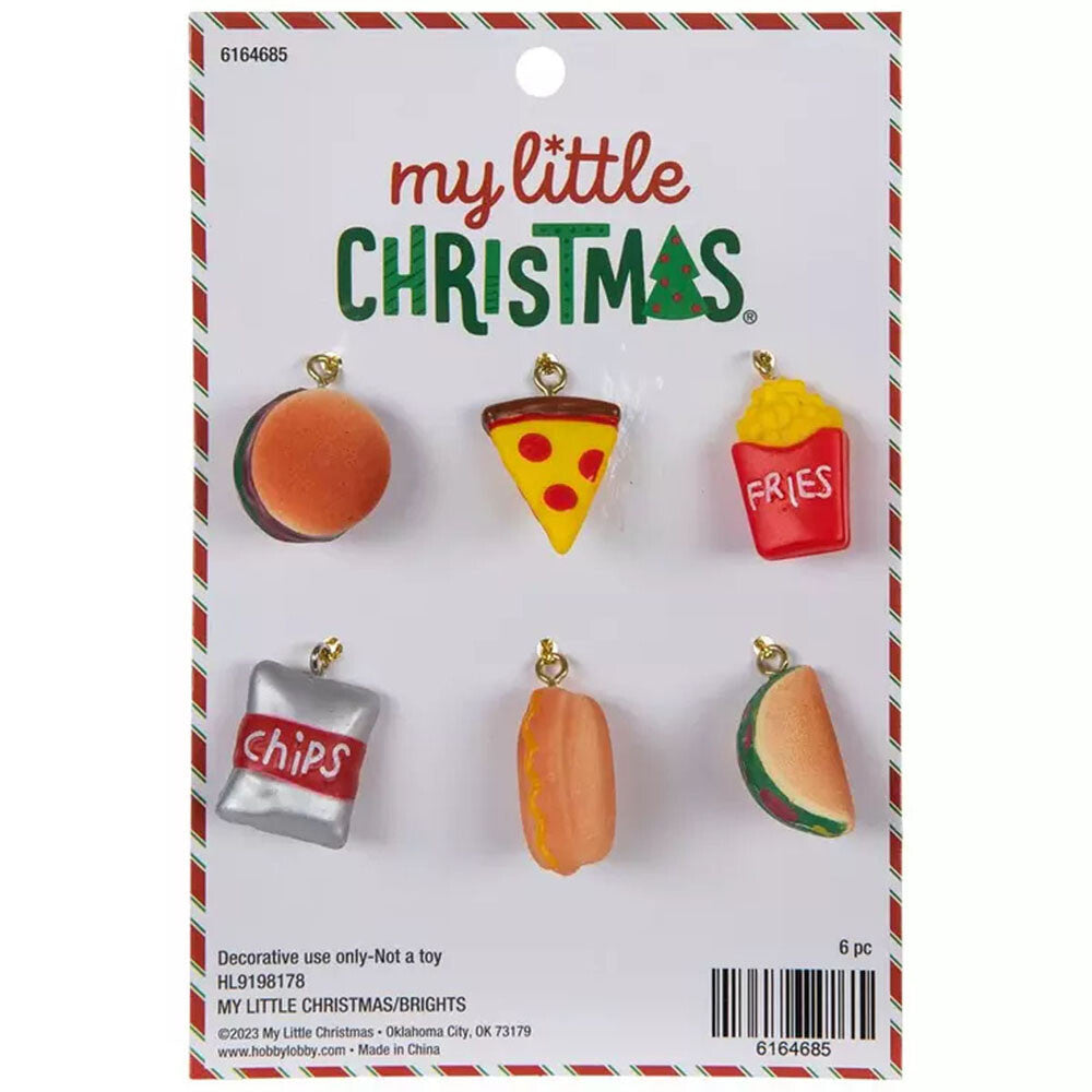 HL Christmas Craft Supply - Miniature Tree Fast Food Ornaments 6pc