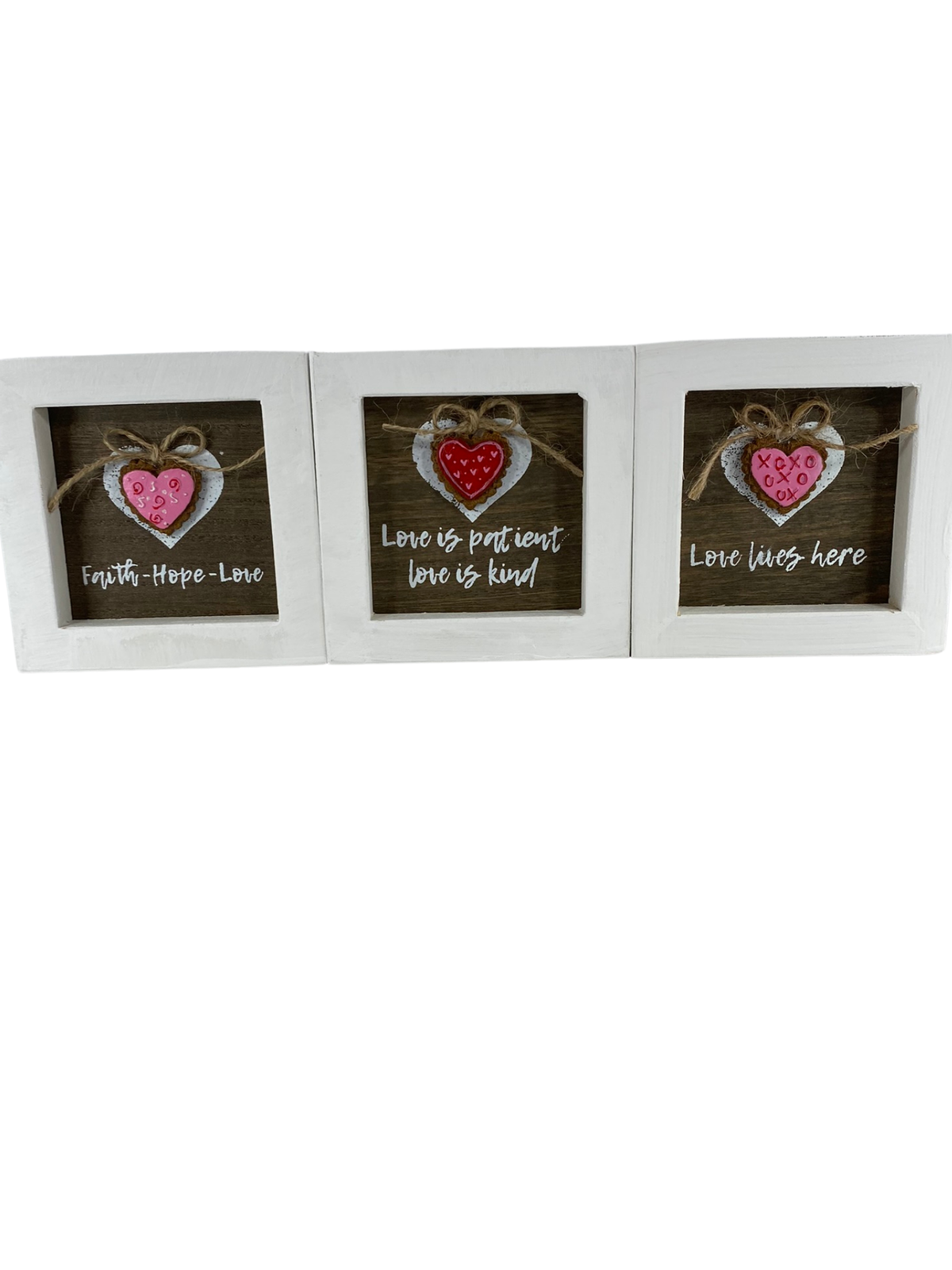AGD Valentines - Faith Hope Love Is Patient Lives Here 3pc Signs