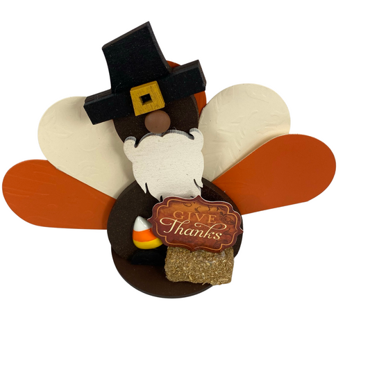 AGD Fall Decor - Give Thanks Turkey Gnome Sitter