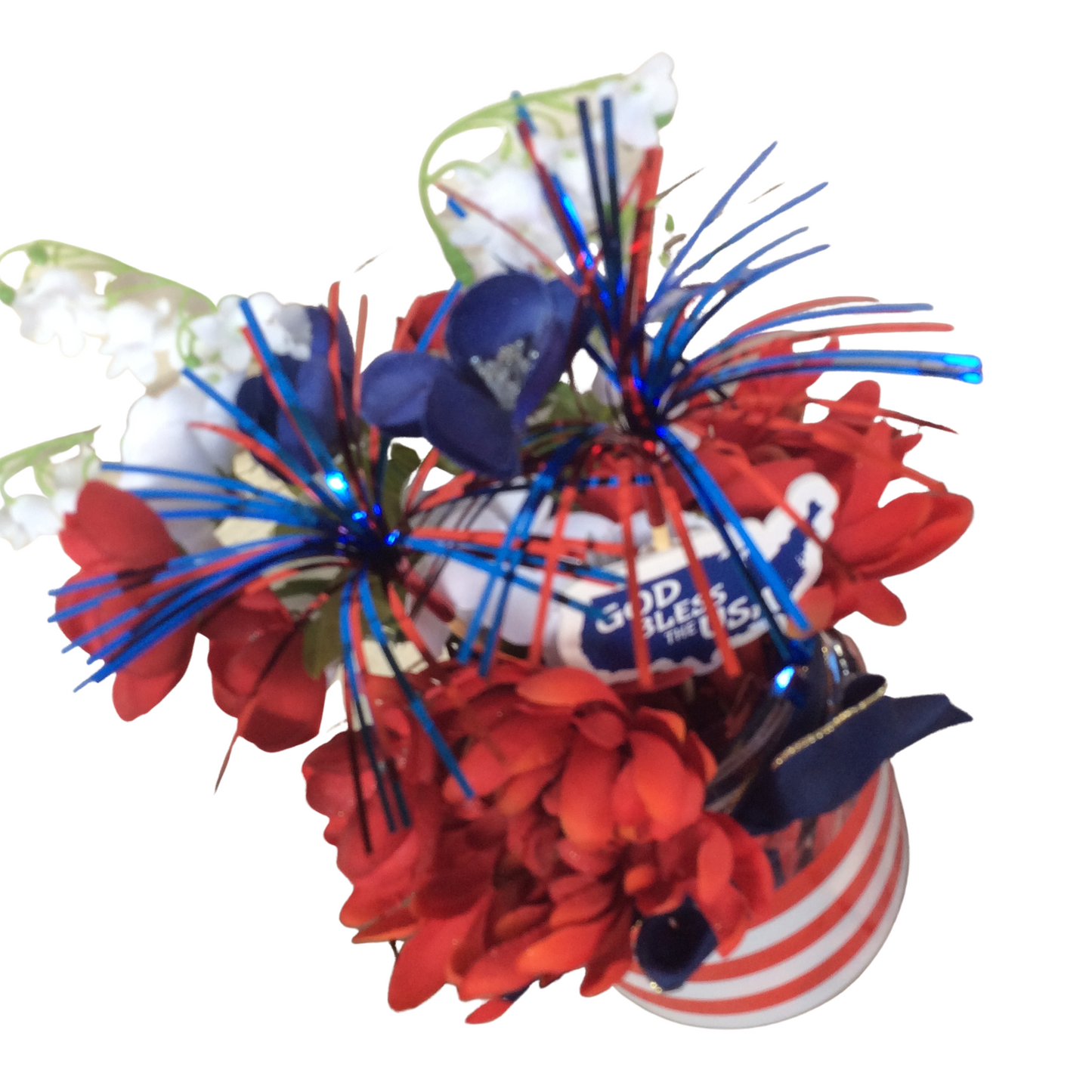 AGD Patriotic Decor - God Bless America Small Floral Centerpiece