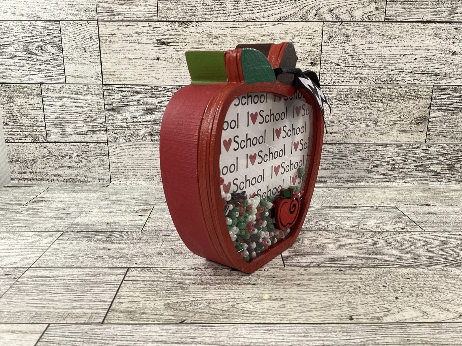 AGD Fall Decor - Teacher I Love School Chunky Wood Shaker Sitter