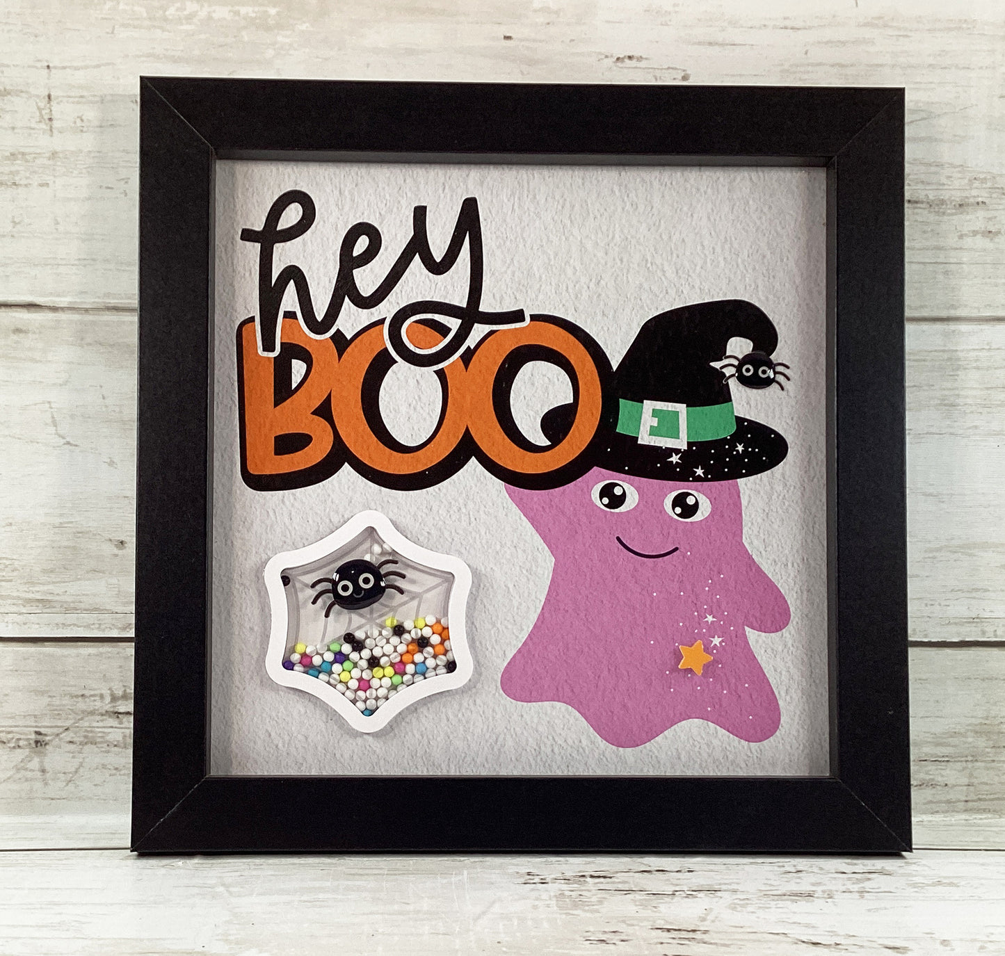 Halloween Decor Pastel Cat Ghost Trick Treat Shaker Signs 3pc Set