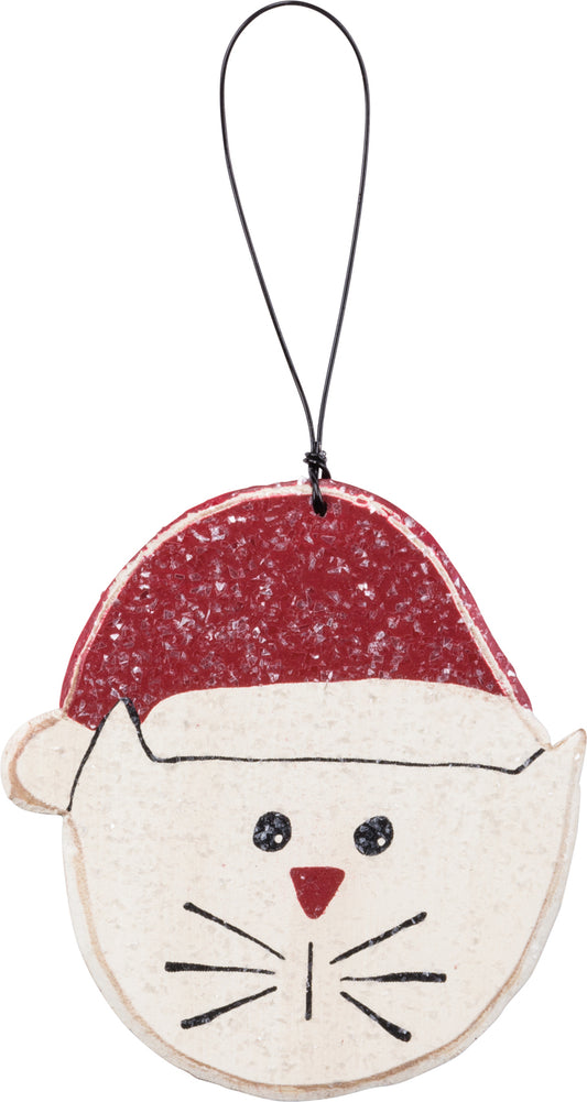 PBK Christmas Decor - Wood Kitty Cat Ornament