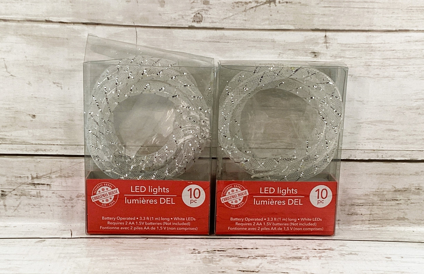 DT Christmas Decor - LED Mesh Rope Micro Lights Battery Operated 2 SETS