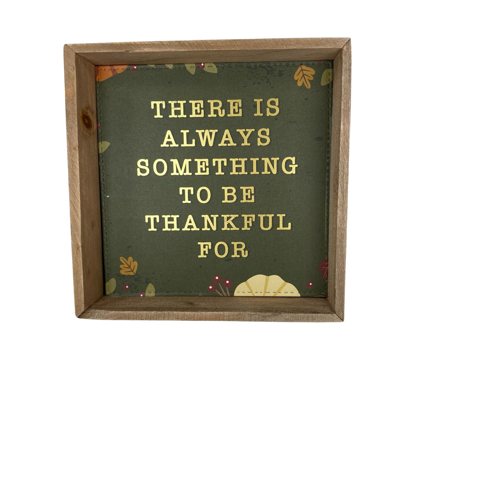 AGD Fall Decor - Pumpkin Spice 3-D Always Thankful Reversible Wood Box Sign