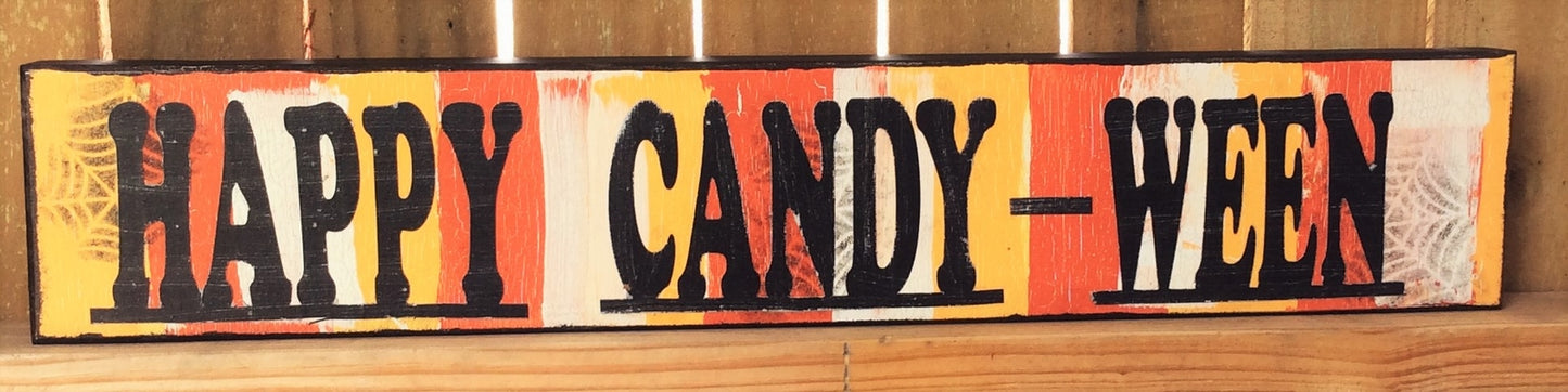 AG Designs Halloween Decor - Long Mantle Sign Happy Candy-Ween #82412