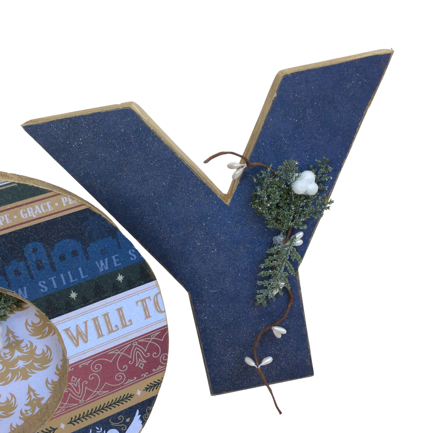 AGD Christmas Decor - Traditional Dove Chunky Joy Letters Tabletop Sign