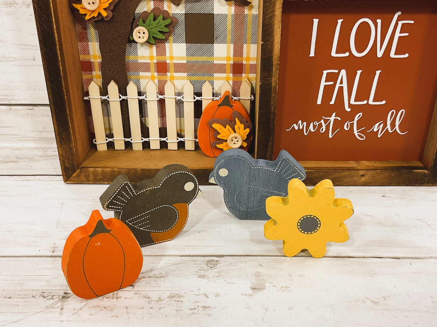 AGD Fall Decor - Love Fall Most Of All Inset Shadow Diorama Box Sign