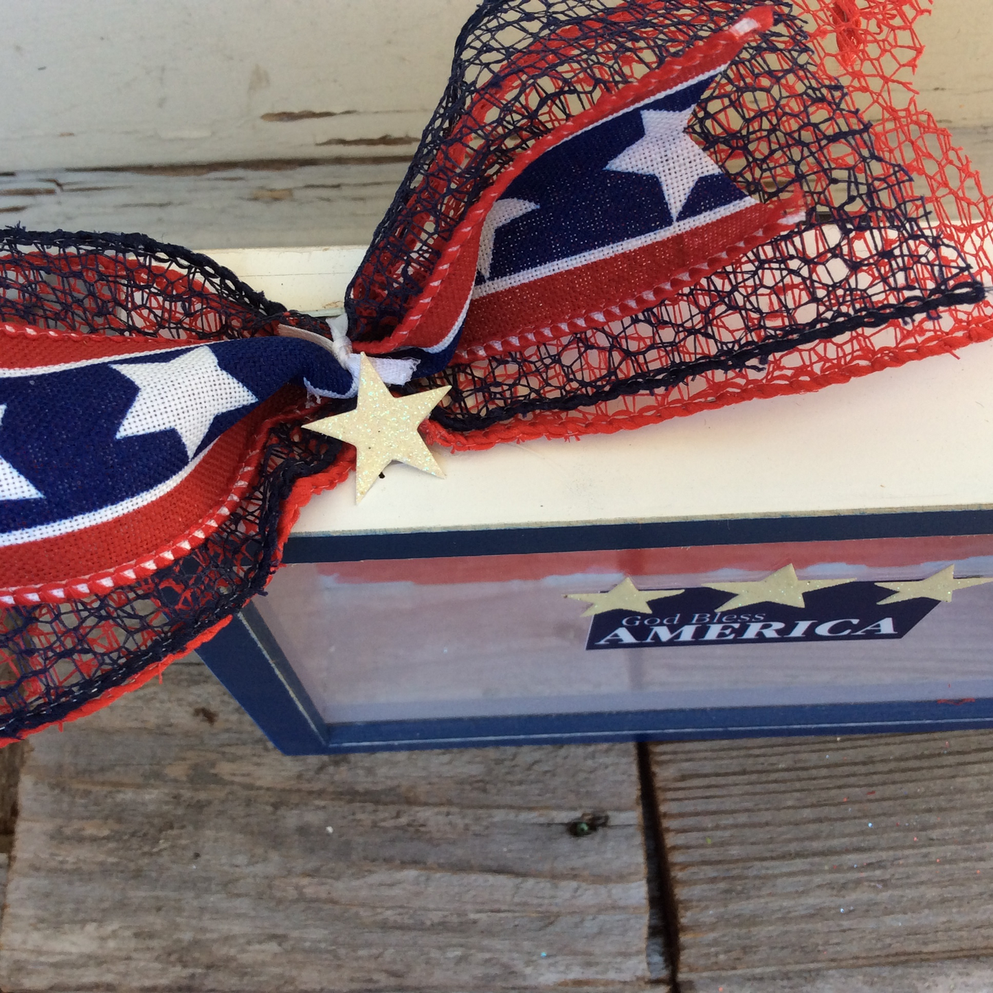 AGD Patriotic Decor - God Bless America Land That I Love Box Sign