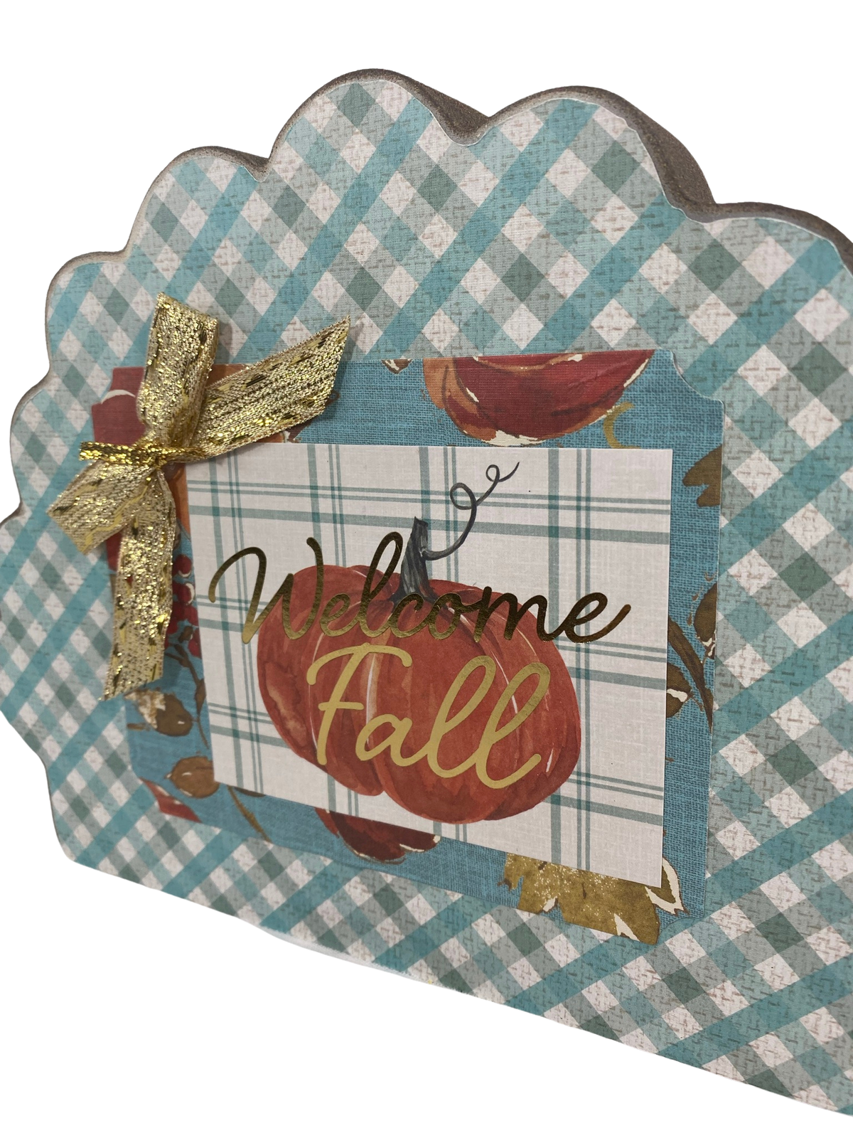 AGD Fall Decor - Reversible Chunky Wood Welcome Grateful Hearts Sitter