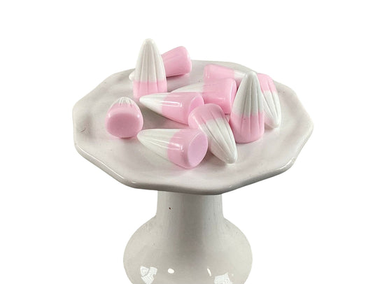 AGD Craft Supply - Realistic Artificial FAKE Resin Pastel Pink White Candy Corn