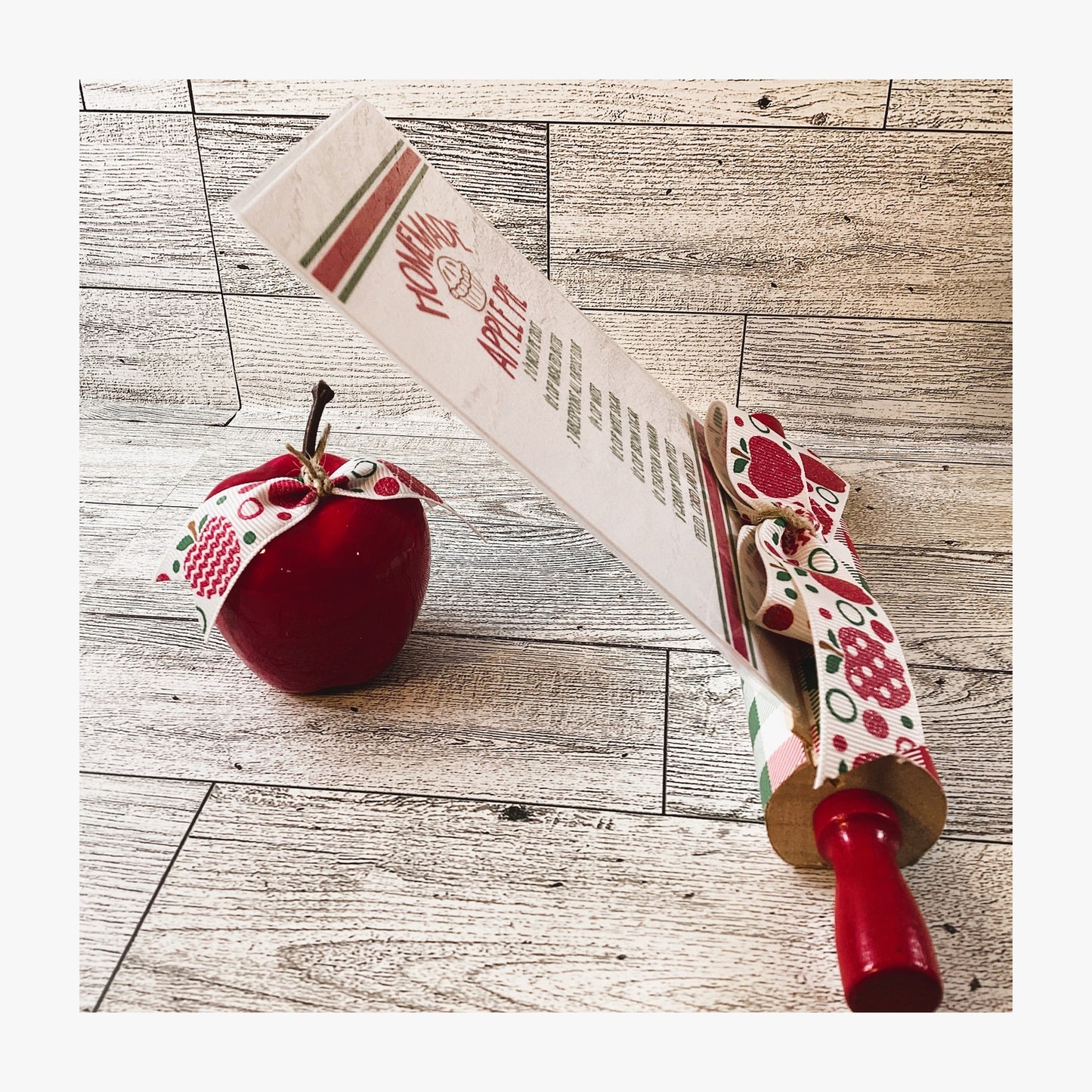 AGD Fall Decor - Harvest Apple Booth Ladder Pie Recipe Card Tier Tray 4pc Set