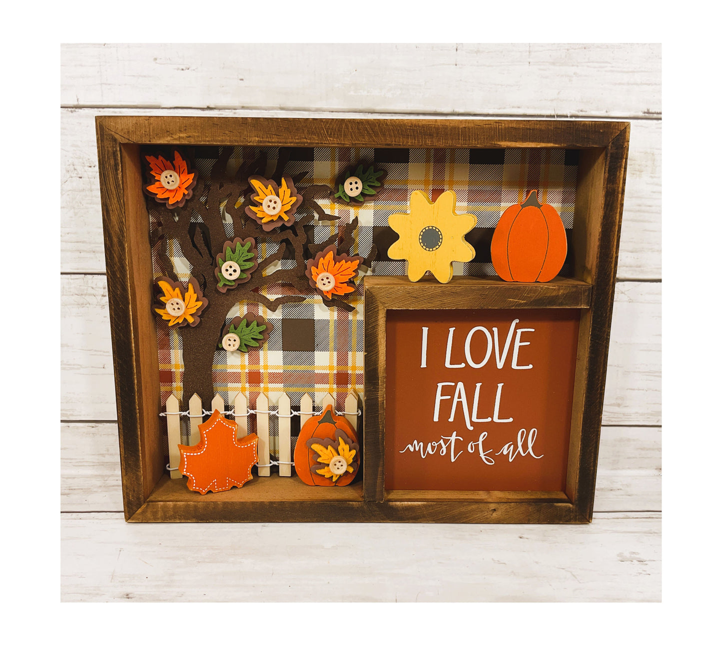 AGD Fall Decor - Love Fall Most Of All Inset Shadow Diorama Box Sign
