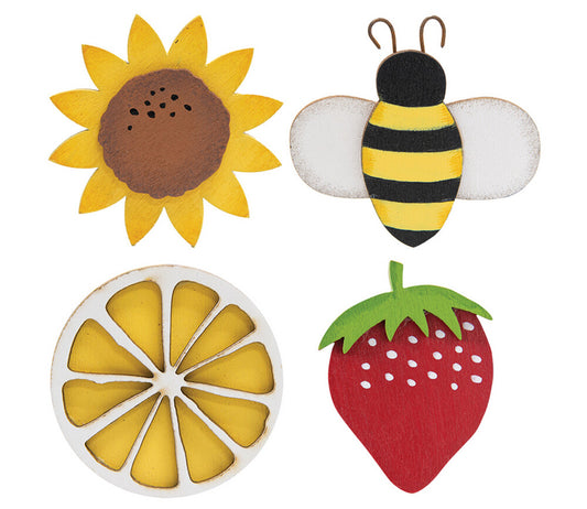 CWI Summer Craft Supply - Sunflower Strawberry Lemon Bee Icon Charms