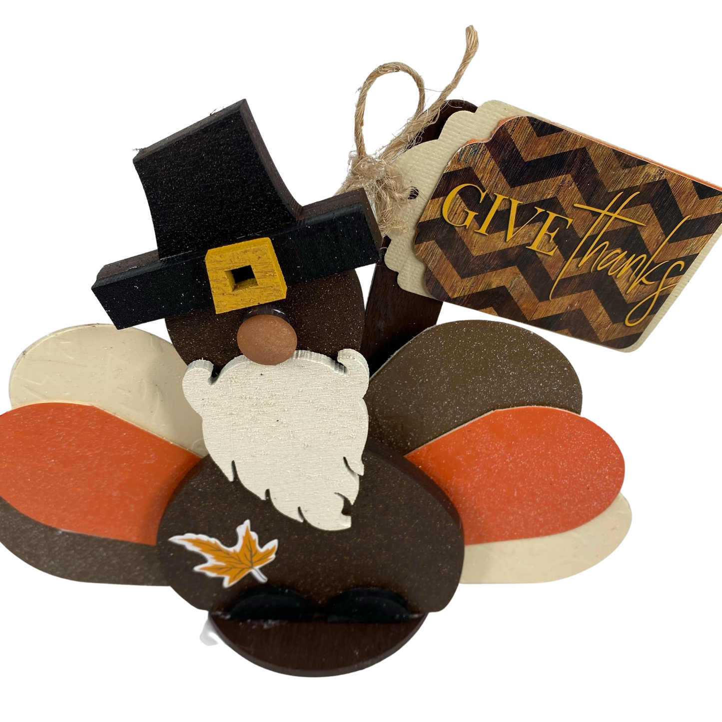 AGD Fall Decor - Give Thanks Turkey Gnome Sitter