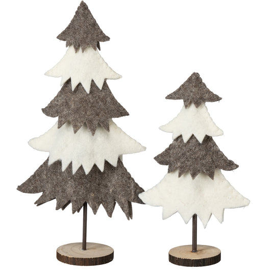 PBK Christmas Decor - Woodland felt tiered trees 2 pc