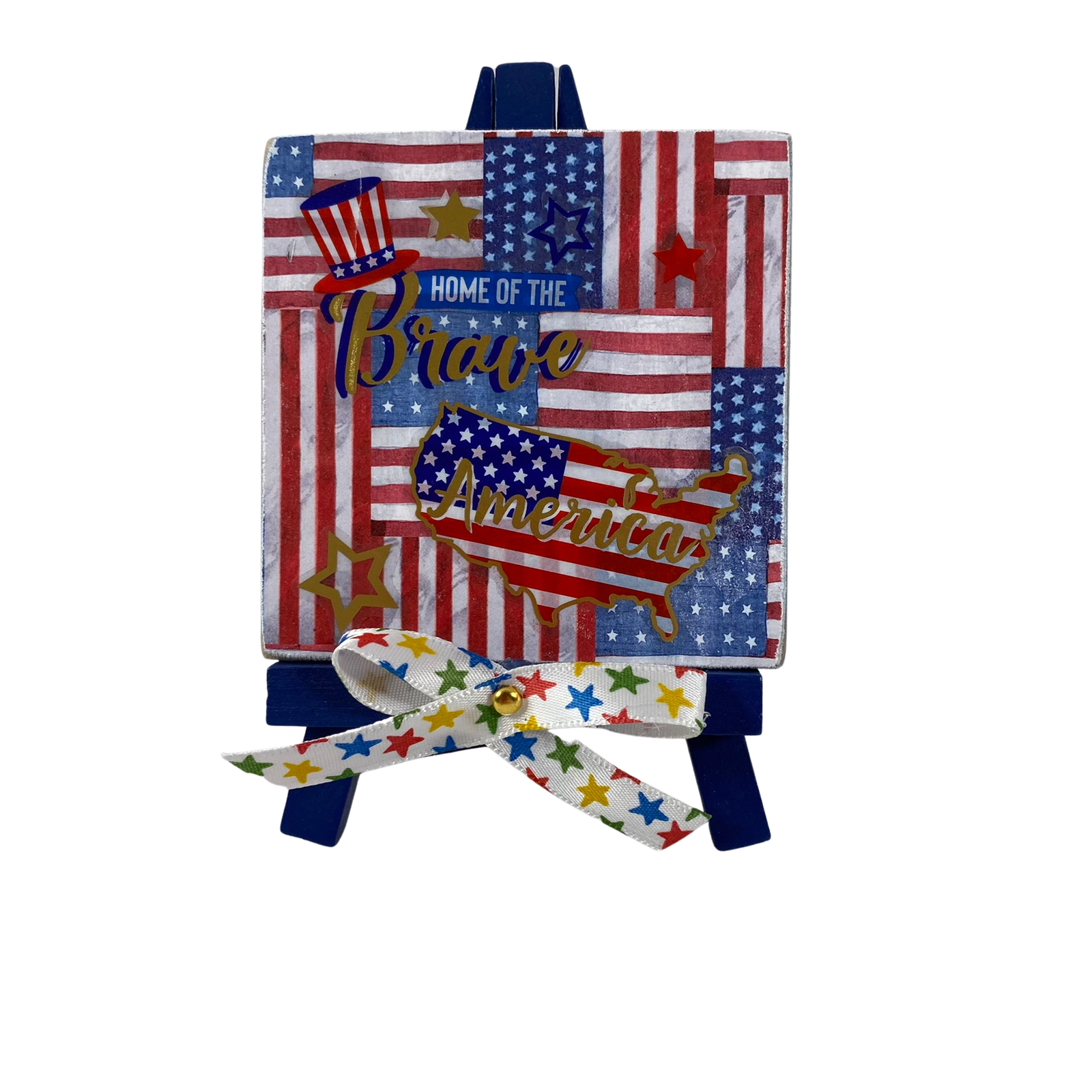 AGD Patriotic Decor - United We Stand Mini Easel Sign