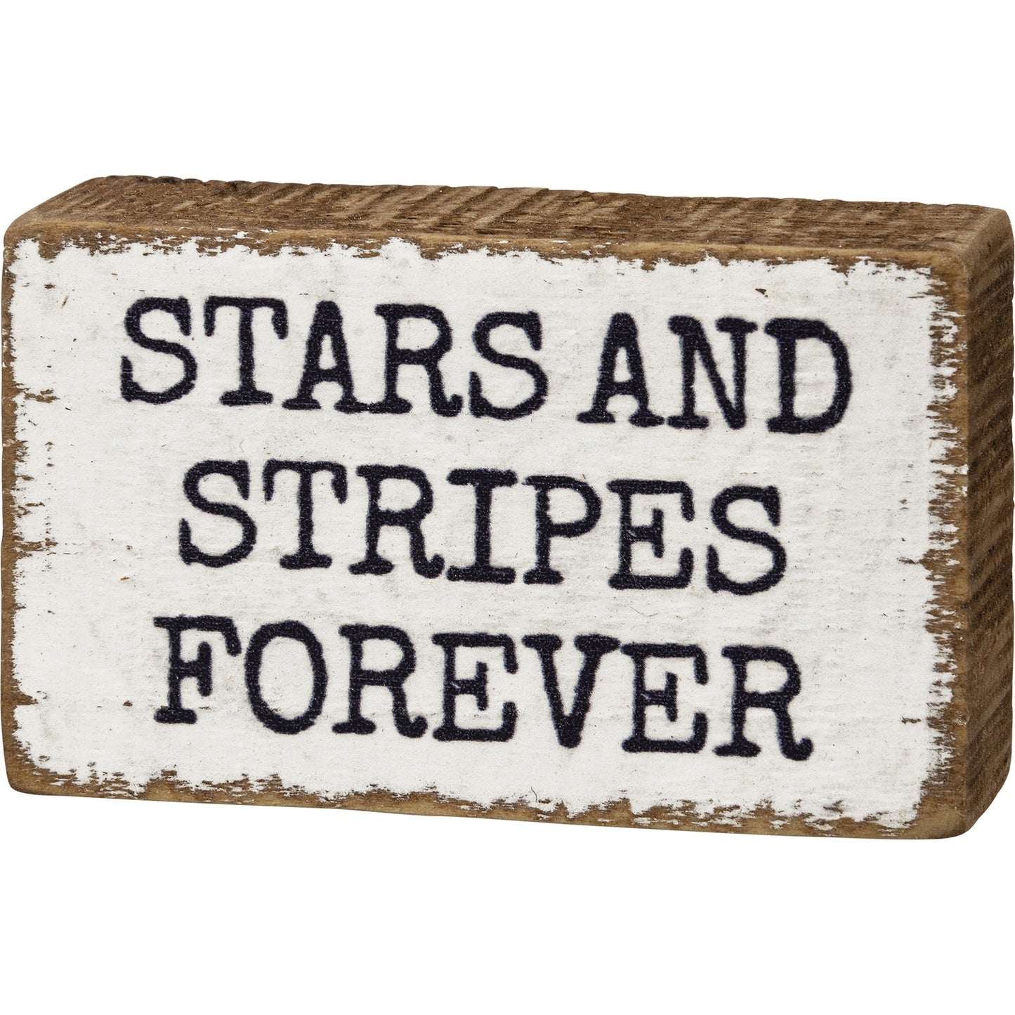 PBK Patriotic Decor - Stars Stripes Forever Prim Mini Tier Tray Block Sign