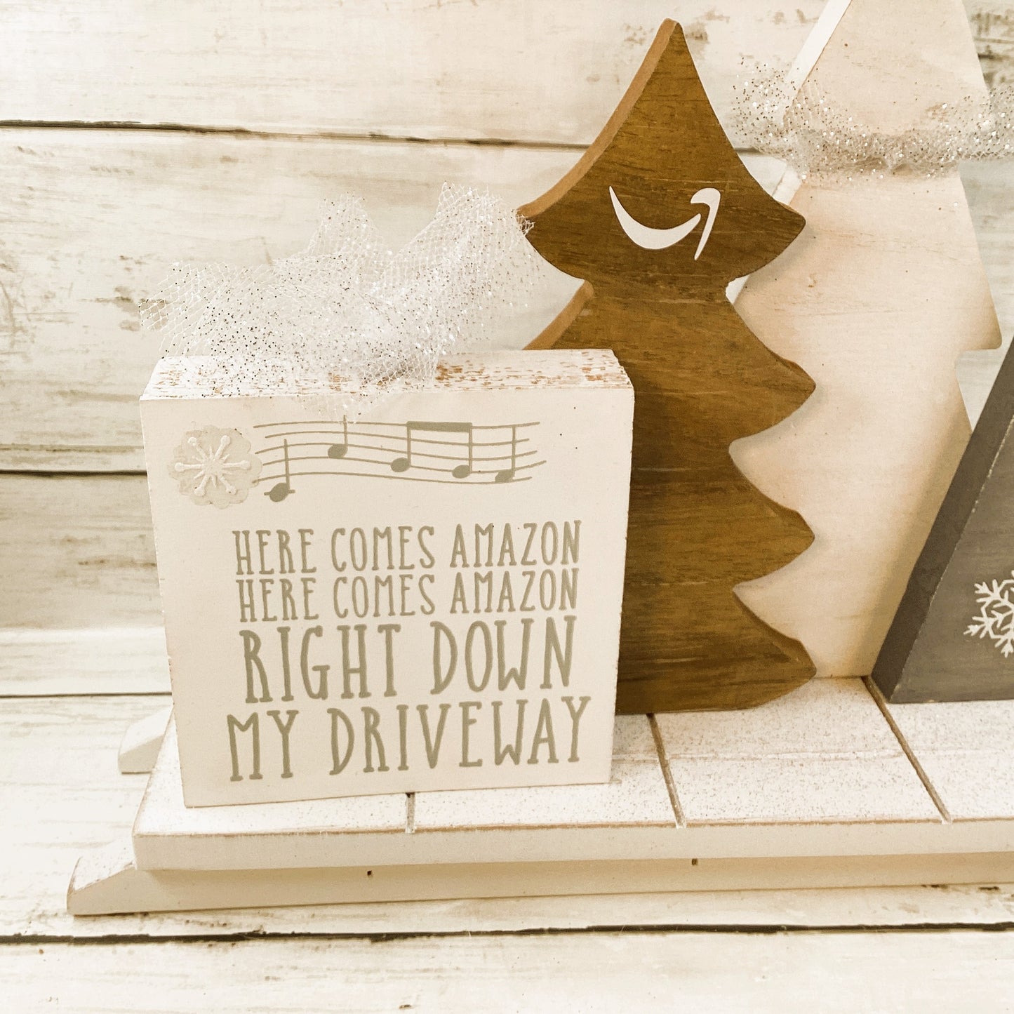 AGD Christmas Decor - Snarky AZ Delivery Driveway Sled Trio Trees 3pc