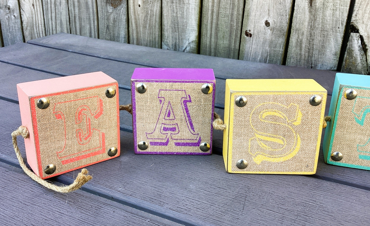 HL Easter Decor - MDF Wood Burlap Block Easter Sign 24-inch