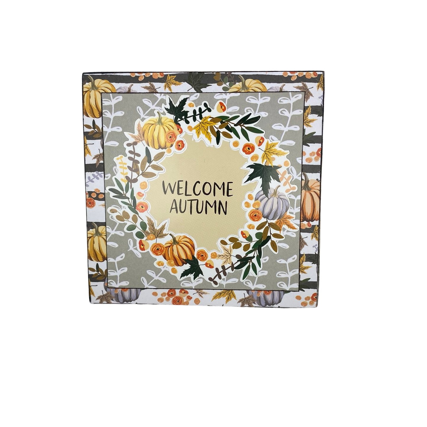 AGD Fall Decor - Welcome Autumn Thankful Season 3-D Reversible Wood Box Sign