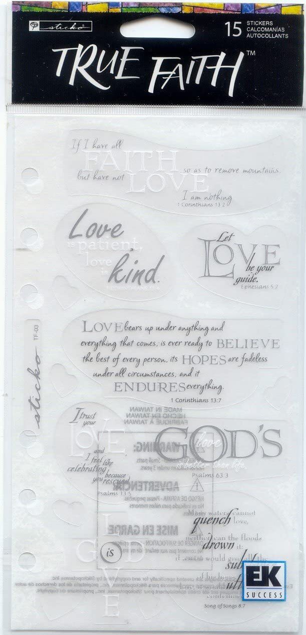 EK Success Craft Supply - Love True Faith Bible Verse Stickers