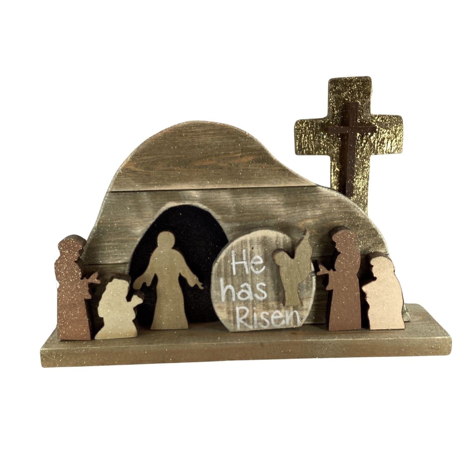 AGD Easter Decor - Jesus Wood Resurrection Tomb Scene