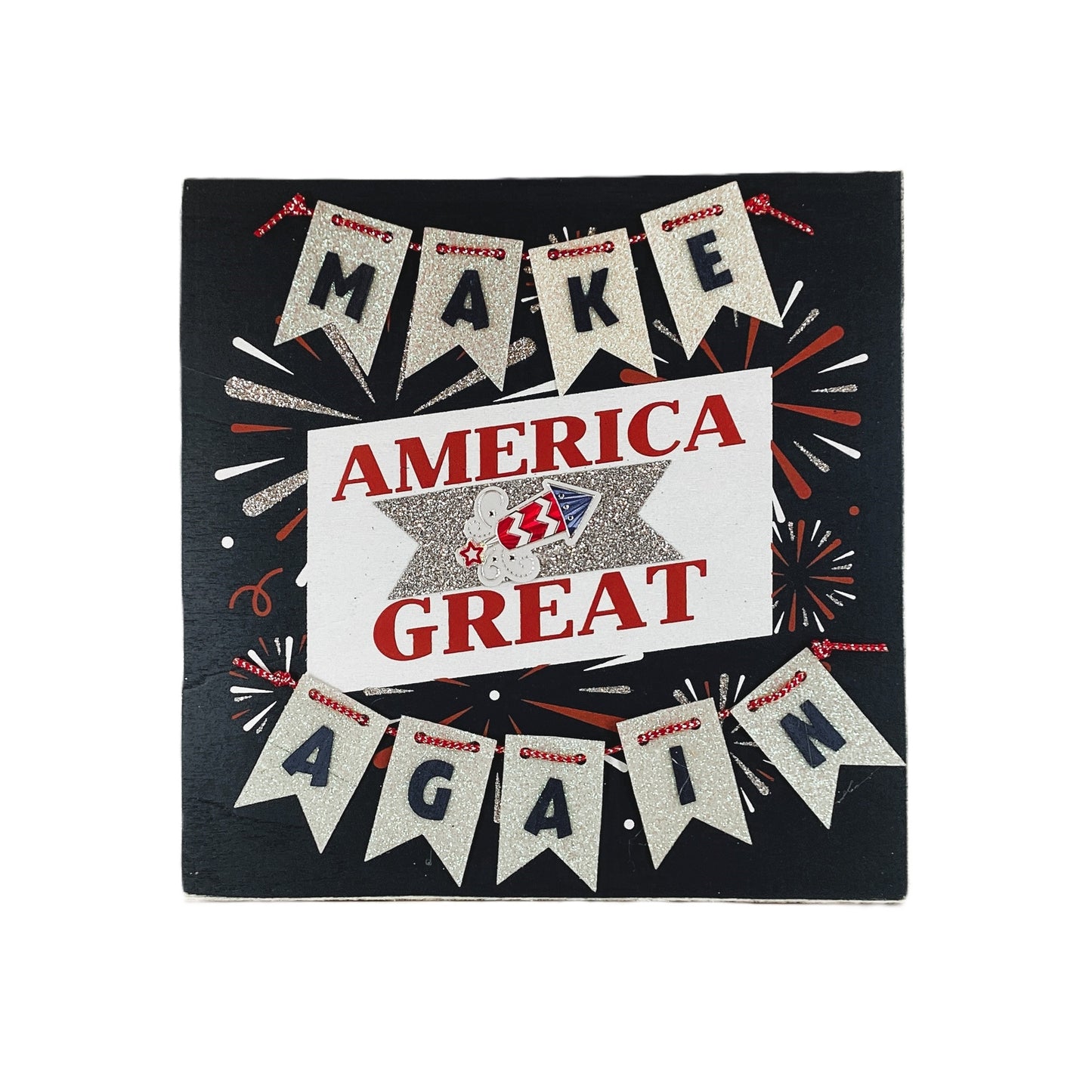 AGD Patriotic Decor - MAGA Make America Great Again Box Sign