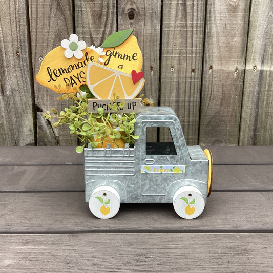 AGD Spring Decor - Lemonade Days Floral Galvanized Metal Truck Display