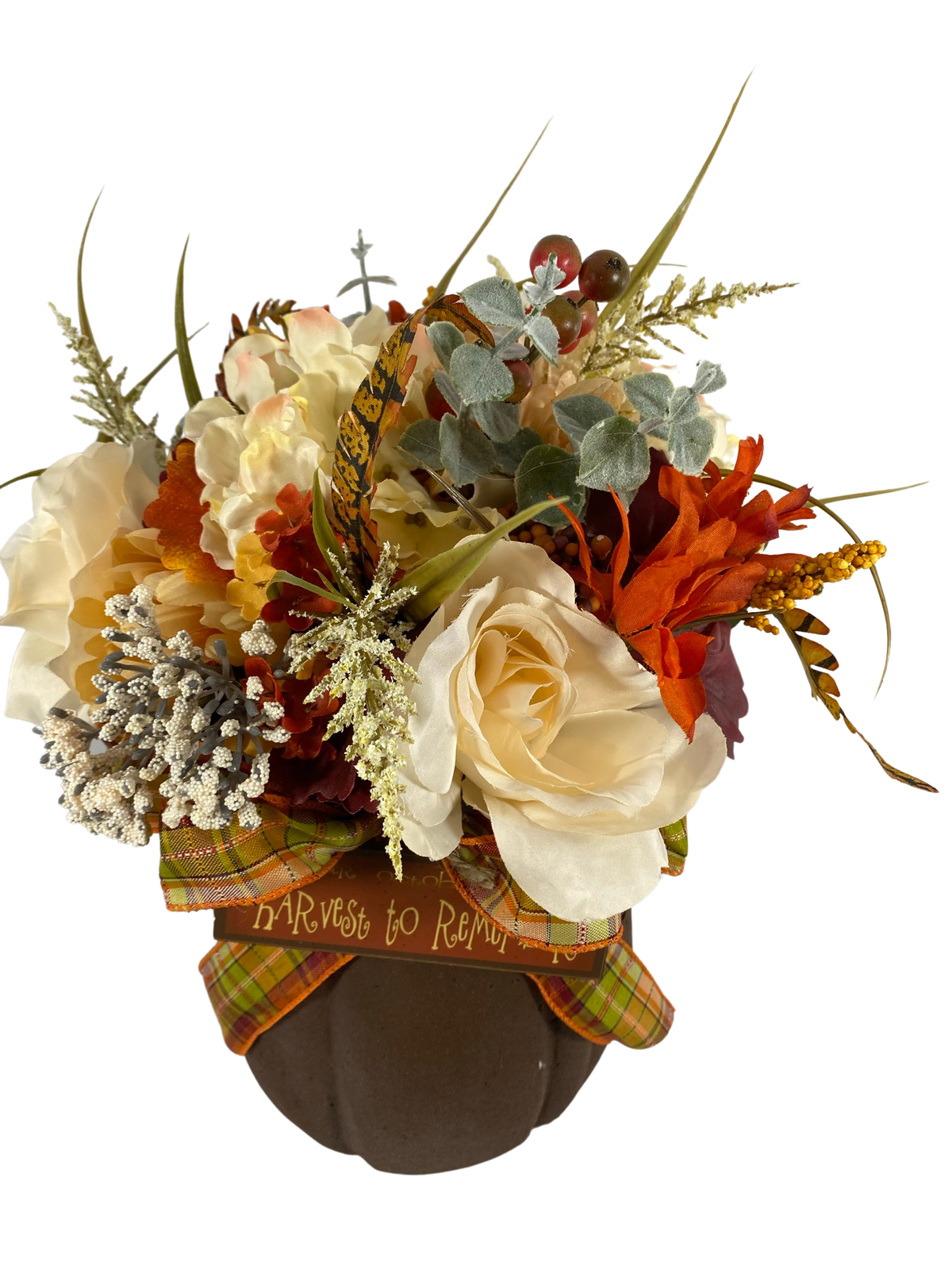 AGD Fall Decor - Harvest to Remember Pumpkin Floral Centerpiece