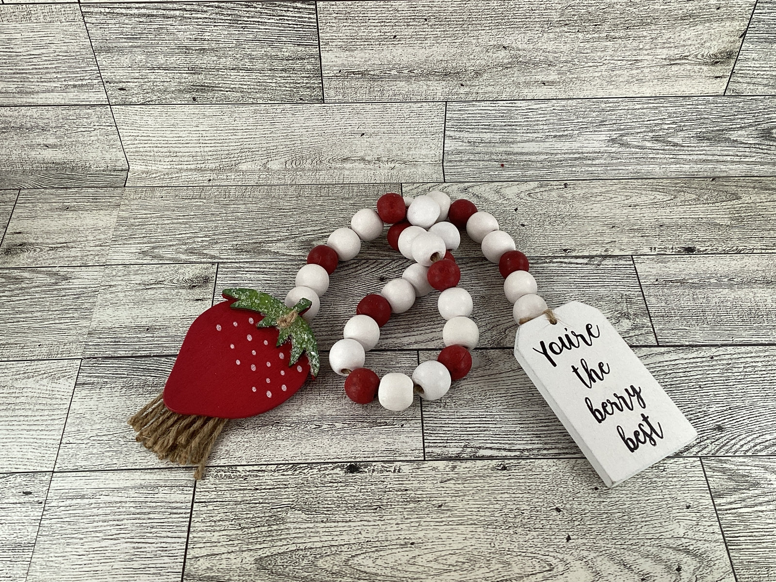 AGD Spring Decor - Summer Strawberry Theme Tier Tray Decor 4pc Set