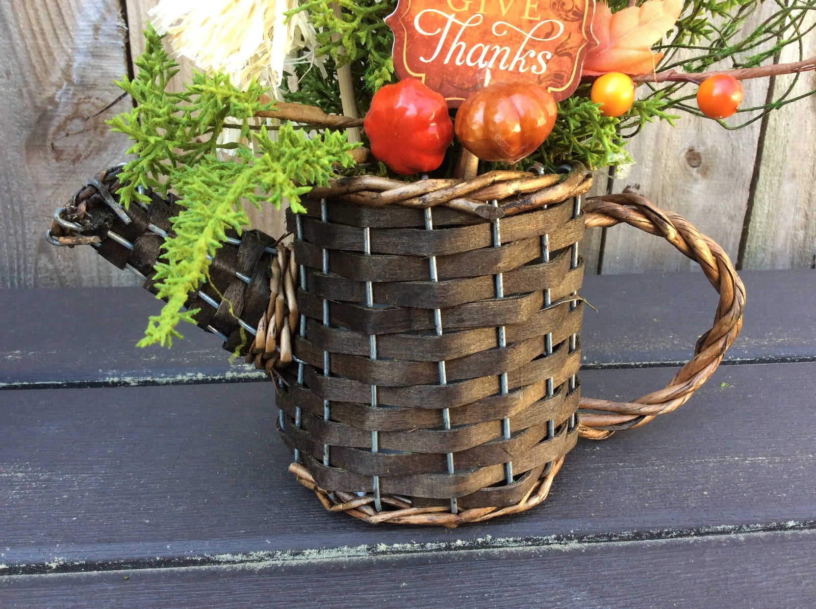 AGD Fall Decor – Give Thanks Watering Can Floral Display