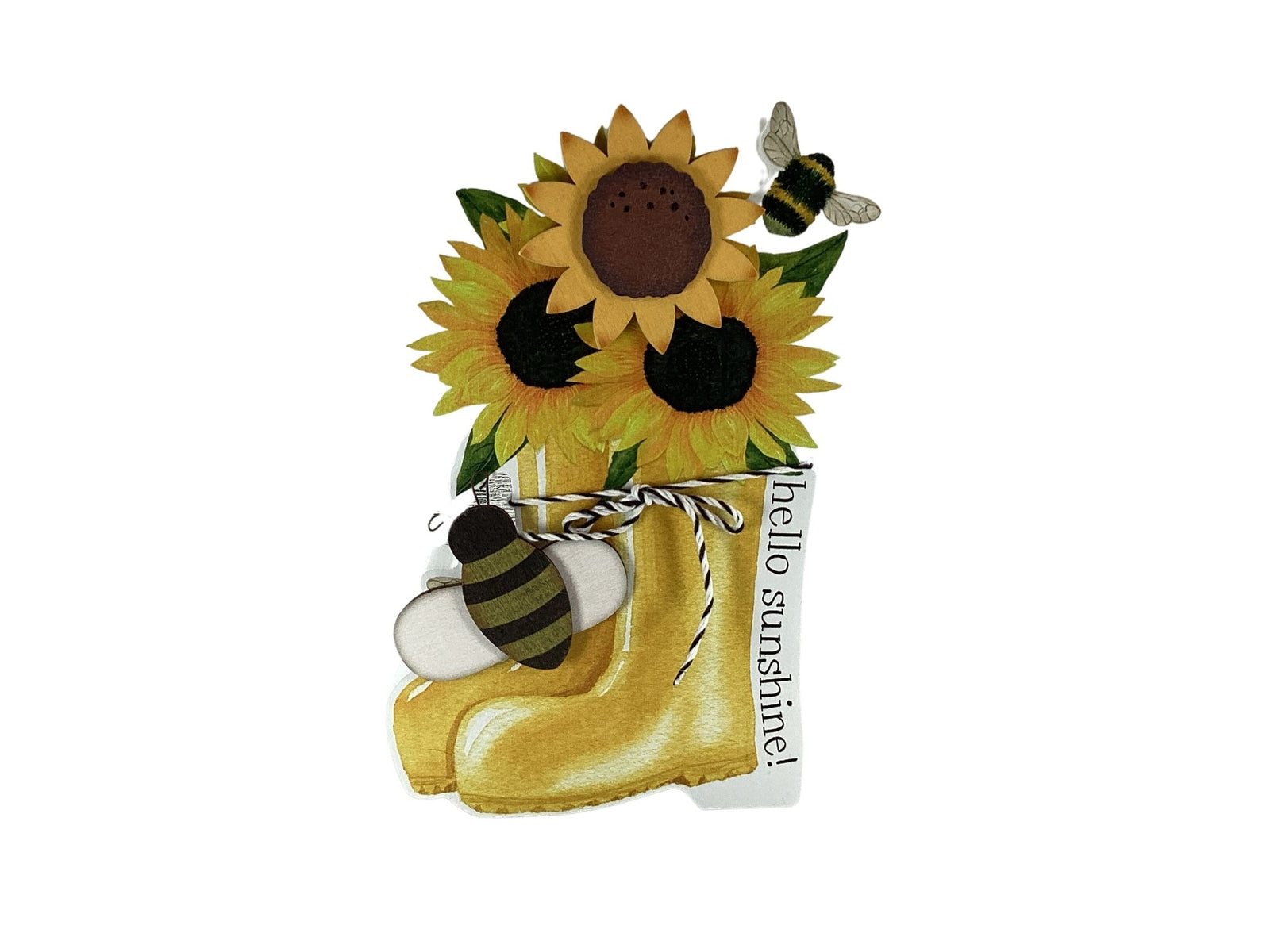 AGD Spring Decor - Rainboots Sunflower Pail Summer Theme Decor 2pc Set