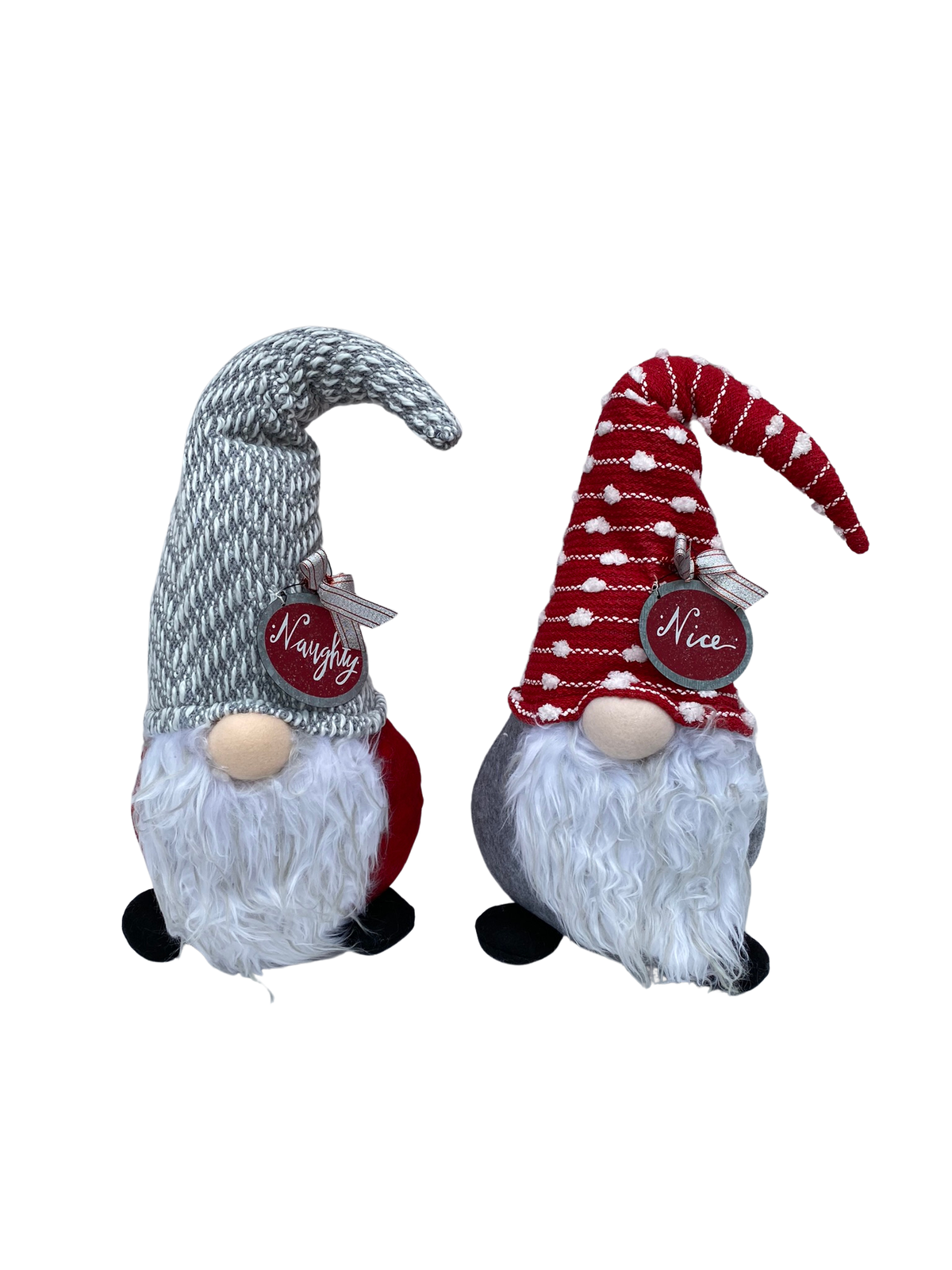 AGD Christmas Decor - Plush Holiday Naughty Nice 18-inch Gnome 2pc Set