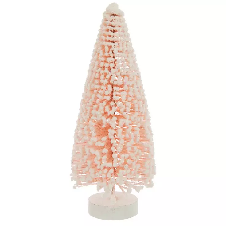 HL Christmas Decor - Pastel Flock Sisal Bottle-brush Tree 6-inch