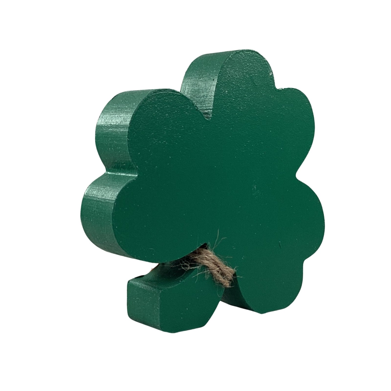 AGD Saint Patrick Decor - Irish Gnome Chunky Wood Shamrock Sitter