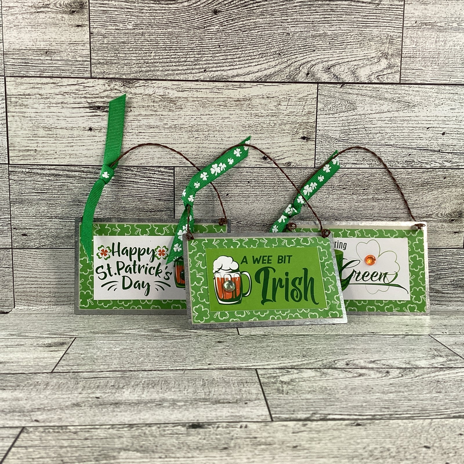 AGD St Patrick's Day Decor - Wee Bit Irish Small Ornament Signs 3pc Set