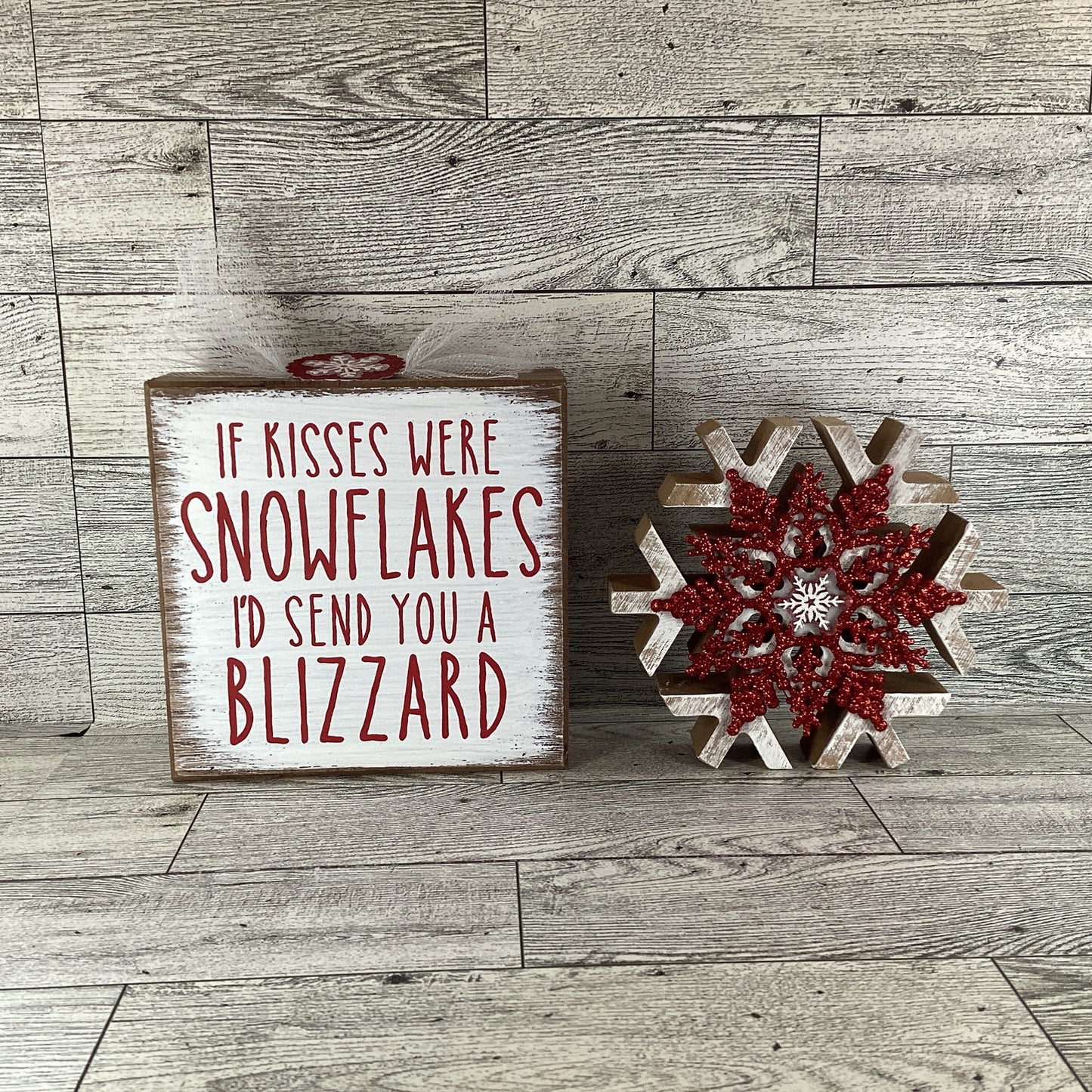 AGD Christmas Decor - Snowflake Kisses Blizzard Tier Tray 2pc Set