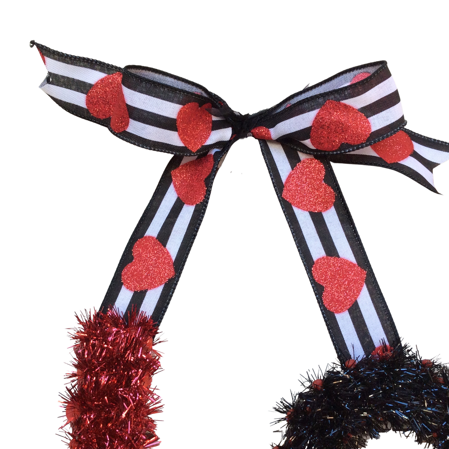 AGD Valentines Decor - Red Black LOVE Kiss Tinsel Door Wall Hanging