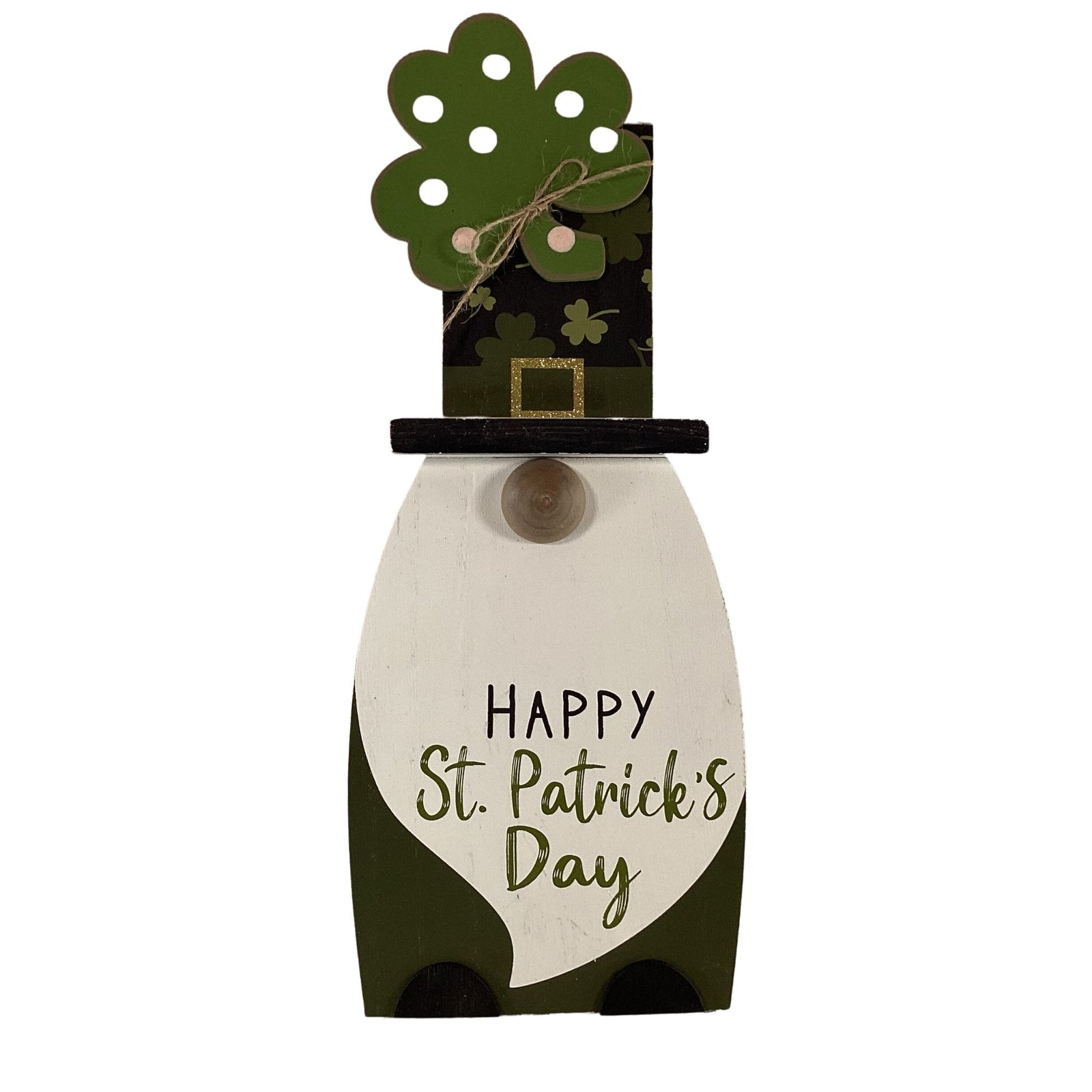 AGD St Patricks Decor - Irish Leprechaun Gnome Easel back Signs 4pc