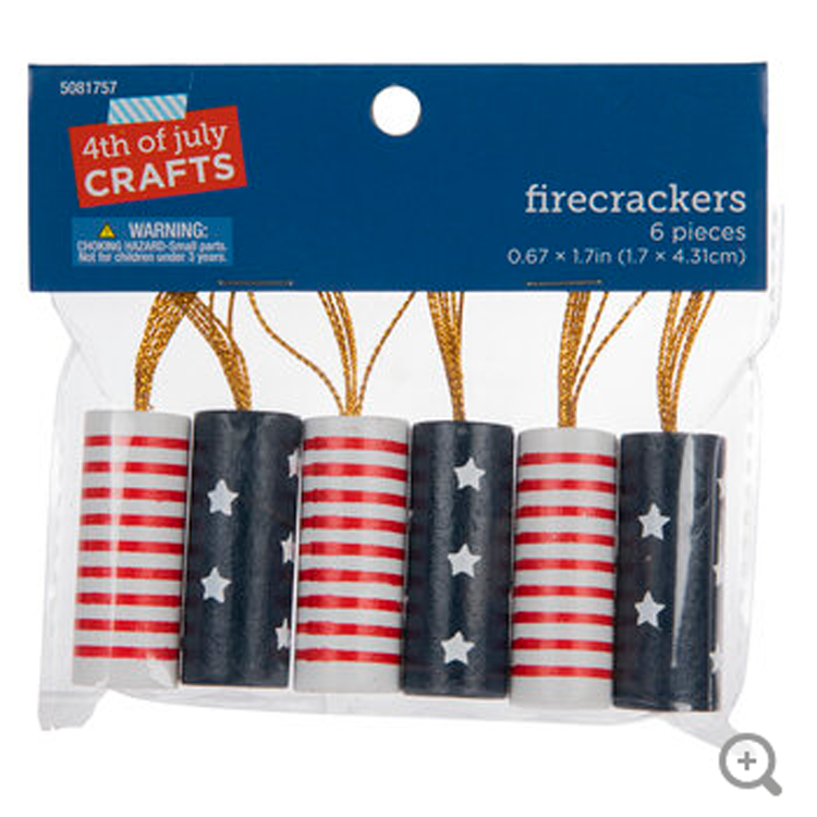 Patriotic Decor - Wood Stars and Stripes Small Firecracker 8pc Set