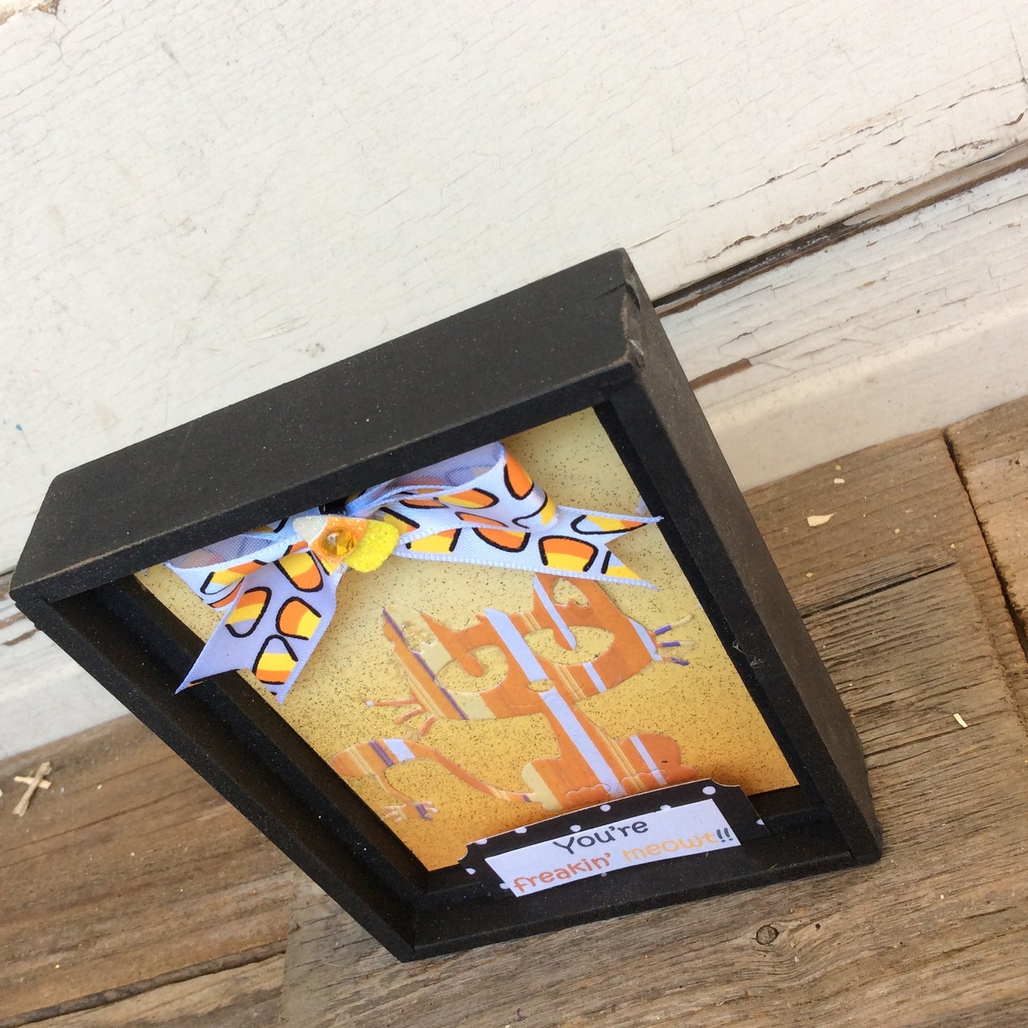 AGD Halloween Decor - You're Freakin Meowt Cat Box Sign