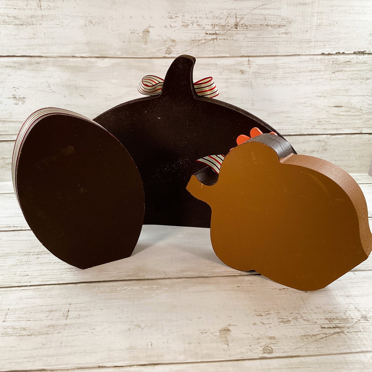 AGD Fall Decor - Time to Play Football Acorn Wood Sitters 3pc Set