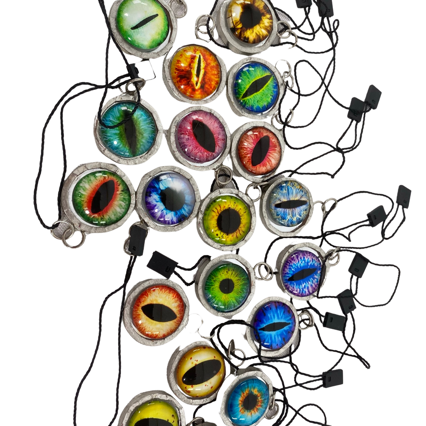 AGD Halloween Decor - Cat Dragon Glass Eyeball Mirror Ornaments 18pc Set