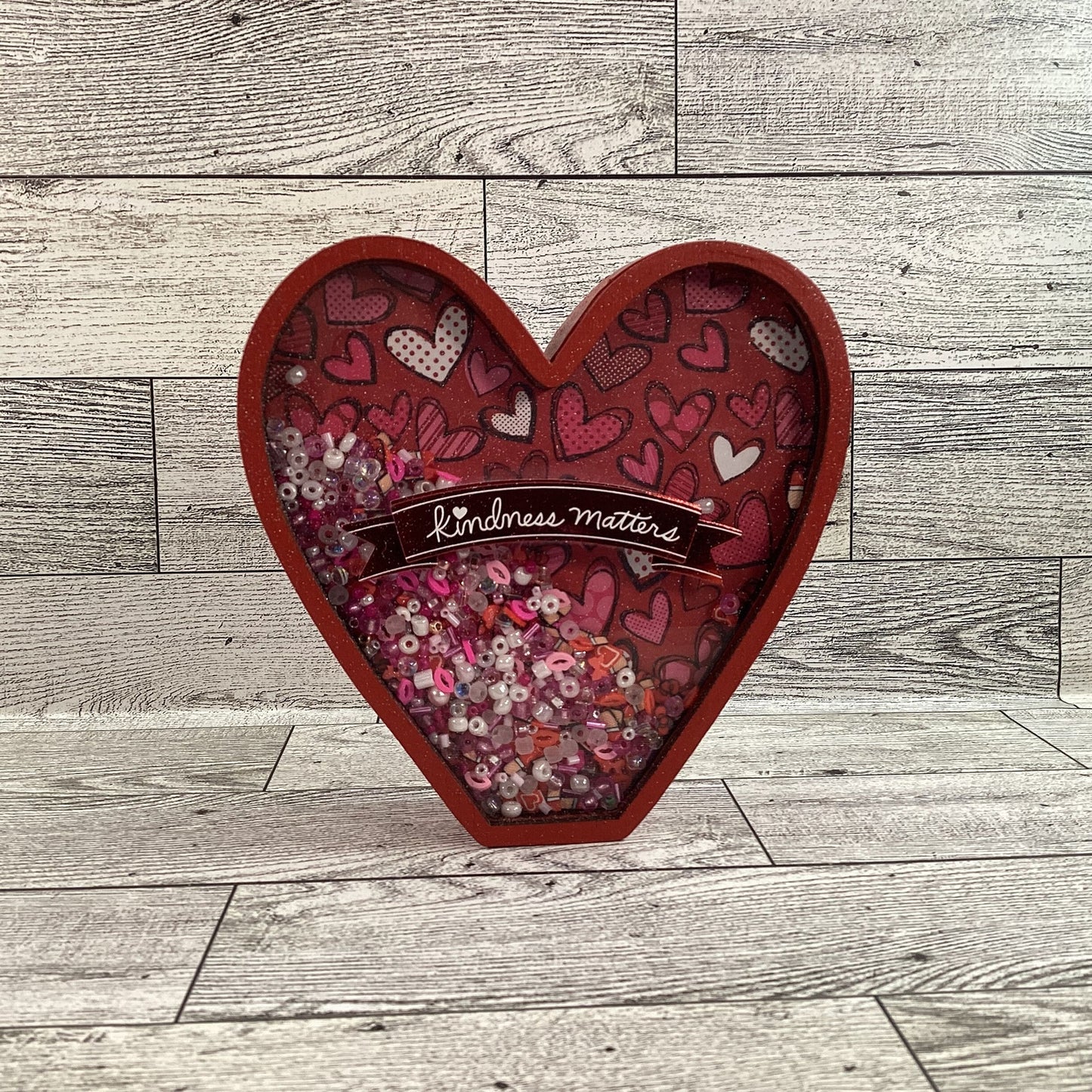 AGD  Valentines Decor - Heart Shaped XOXO Chunky Wood Shaker