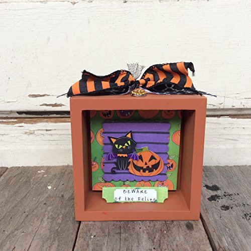 AGD Halloween Decor - Beware of the Feline Box Sign