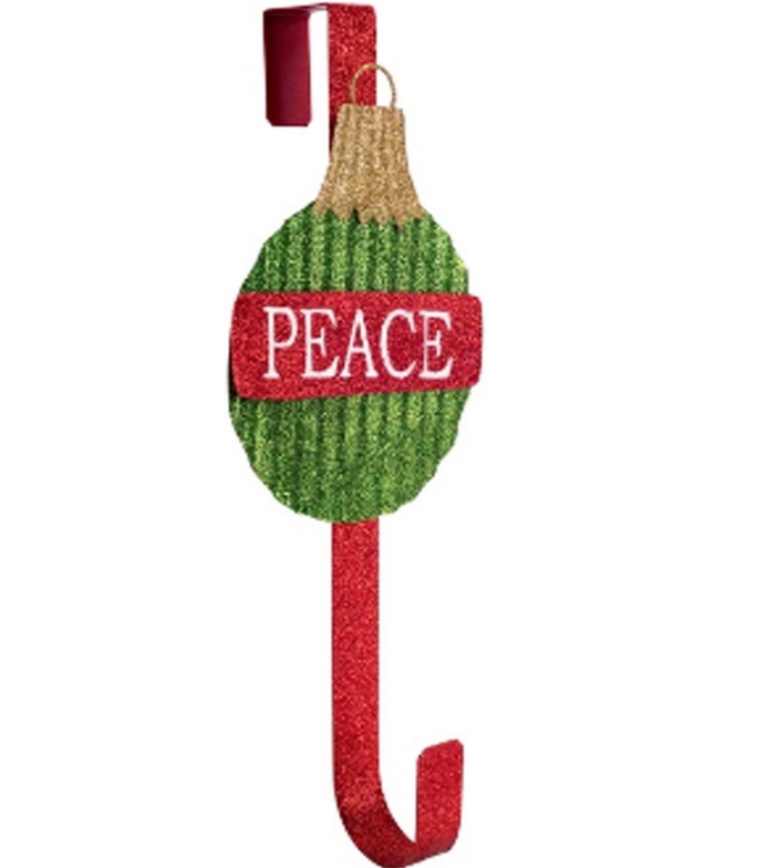 Melrose Wreath Metal Door Hanger - PEACE Christmas Ornament Bulb #60746